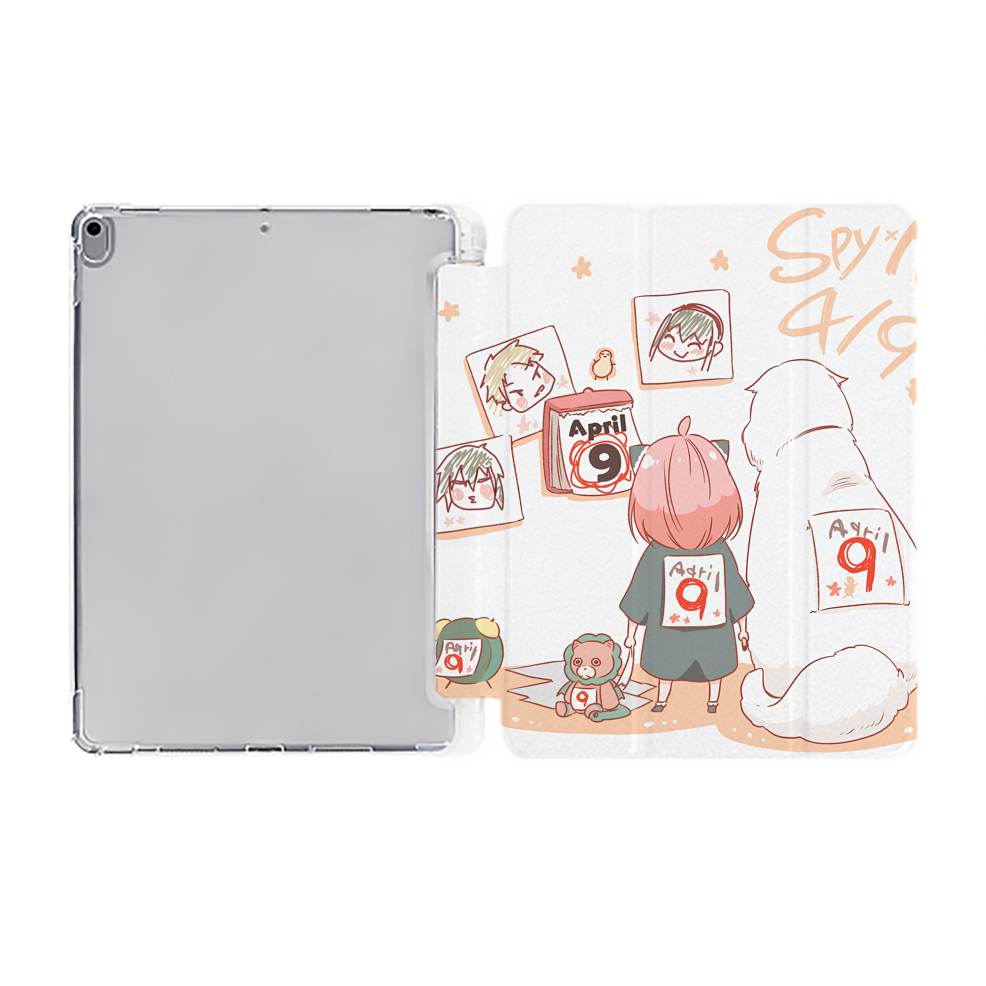 （画像用） SPY×FAMILY间谍家家酒 IPad ケース ペン収納付き 三つ折りスタンド PUレザー×シリコン 対応機種9.5/10.5/10.9インチ